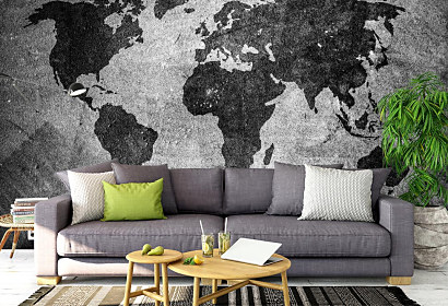 Mapa světa černobílá - fototapeta1387